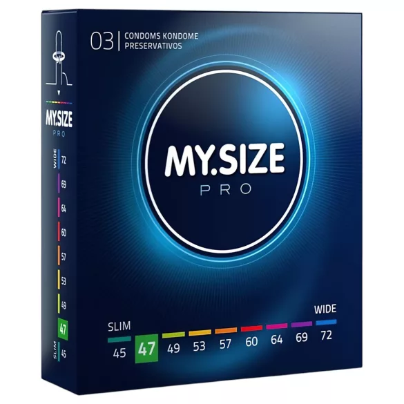 My.Size PRO - preservativo de tamanho personalizado - 47 mm (3 unid.)