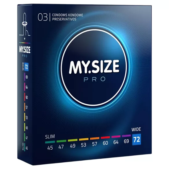 My.Size PRO - preservativo de tamanho personalizado - 72 mm (3 unid.)