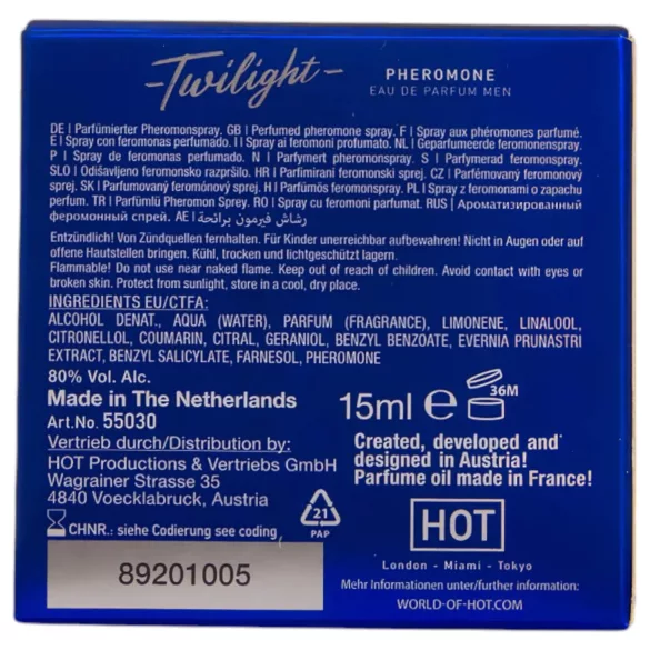 HOT Twilight - perfume com feromônio masculino - fragrância agradável - 15ml