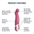 Satisfyer Petting Hippo - vibrador recarregável e à prova d’água (rosa)