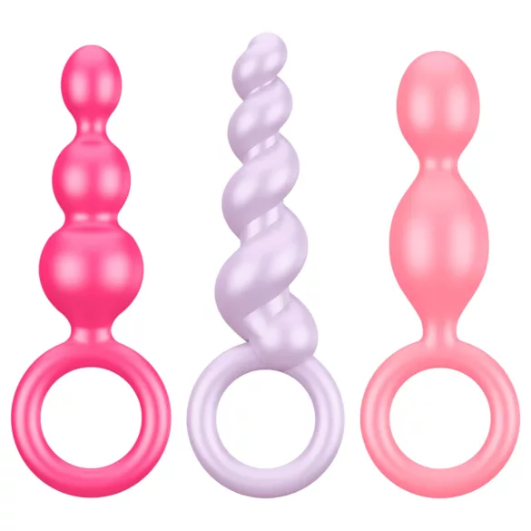 Satisfyer - plug anal set - multicolor silicone (3 peças)