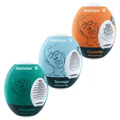   Satisfyer Egg NSC - masturbador masculino em formato ovo - kit com 3 unidades