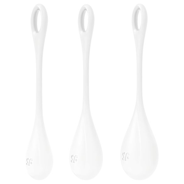 Satisfyer Yoni Power 1 - Conjunto de bolas ben wa brancas (3 peças)