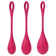   Satisfyer Yoni Power 1 - kit bolas Ben Wa - 3 peças - vermelho