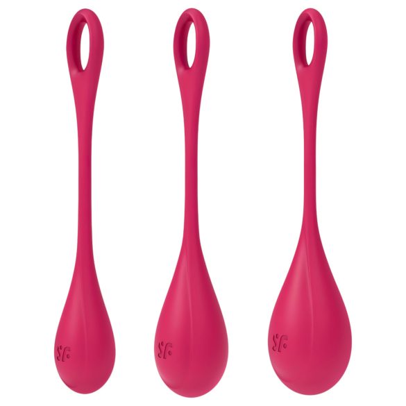 Satisfyer Yoni Power 1 - Conjunto de Bolas de Geisha - Vermelho (3 peças)