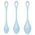 Satisfyer Yoni Power 2 - conjunto de bolas tailandesas - azul (3 peças)