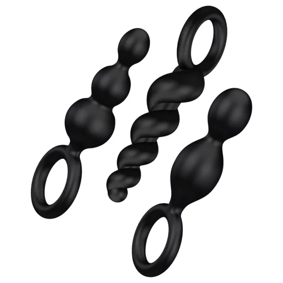 Satisfyer Booty Call - plug anal set - kit com 3 peças - silicone preto