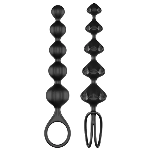 Satisfyer Love Beads - plug anal com esferas - silicone preto - kit
