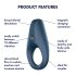 Anel Rocket Satisfyer - resistente à água, vibratório (azul)