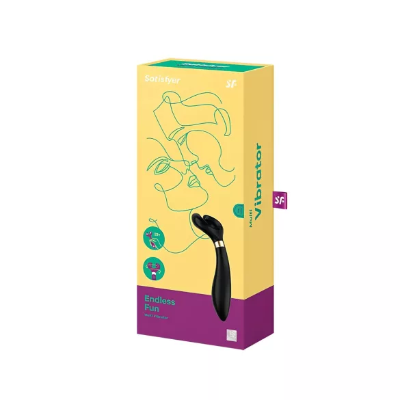 Satisfyer Endless Fun - vibrador casal recarregável à prova d'água preto