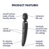 Satisfyer Wand-er Woman - Massageador Vibratório à Prova d'Água (Preto)