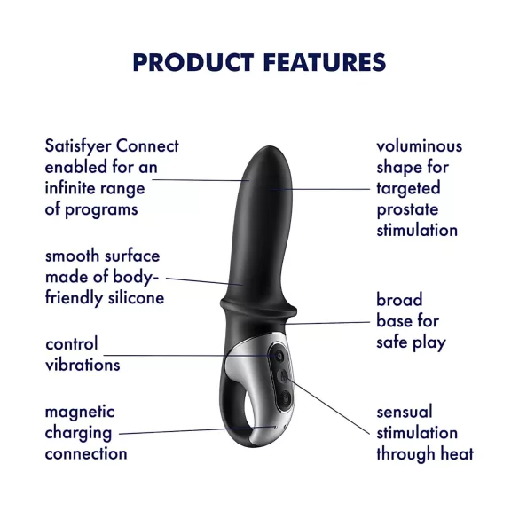 Satisfyer Hot Passion - Vibrador anal aquecedor com controlo por app (preto)