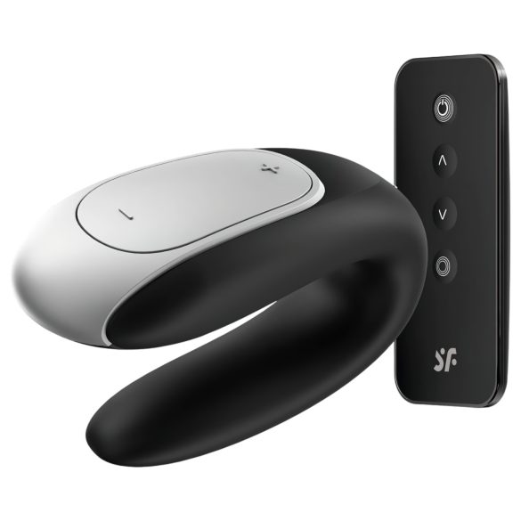 Satisfyer Double Fun - vibrador inteligente e à prova de água (preto)