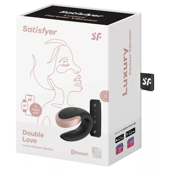 Satisfyer Double Love - Vibrador de casal com controlo por app e comando remoto (preto)