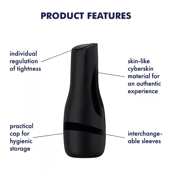 Satisfyer - masturbador masculino manual com sucção - preto