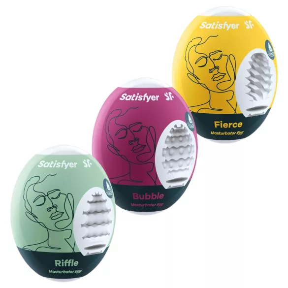 Satisfyer Egg RBF - ovo masturbador masculino - kit com 3 unidades