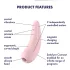 Satisfyer Curvy 2+ - vibrador clitóris sucção app - silicone rosa