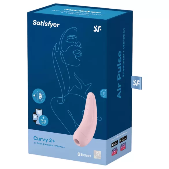 Satisfyer Curvy 2+ - vibrador clitóris sucção app - silicone rosa
