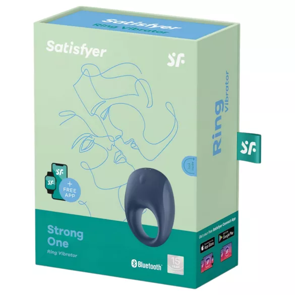 Satisfyer Strong One - Anel peniano vibratório controlado por app, para homens (azul)