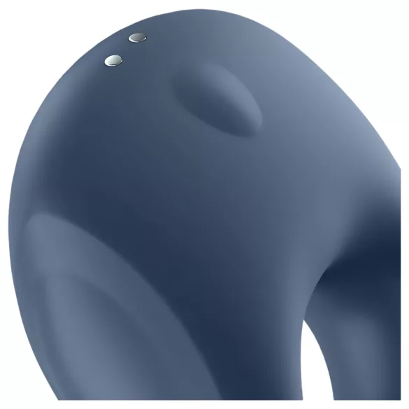 Satisfyer Strong One - anel peniano vibratório inteligente - silicone azul
