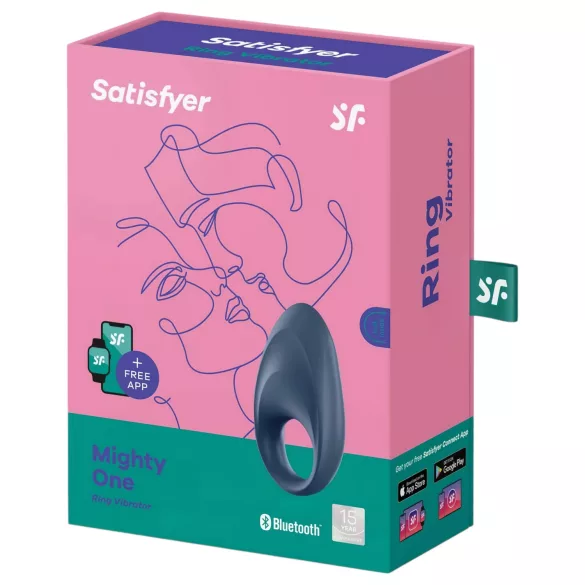 Satisfyer - anel peniano vibratório inteligente - silicone azul