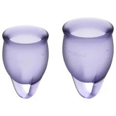   Satisfyer Feel Confident - coletor menstrual em silicone - kit roxo