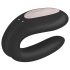 Satisfyer Double Joy - vibrador inteligente à prova d'água para casais (preto)