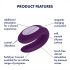 Satisfyer Double Joy - vibrador inteligente e à prova d'água para casais (roxo)