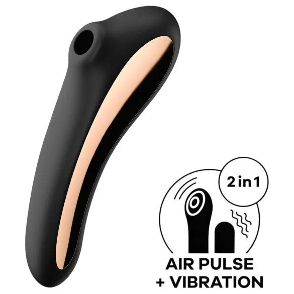 Satisfyer Dual Kiss - vibrador recarregável vaginal e clitóris - preto