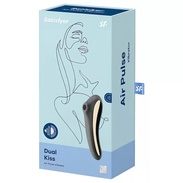 Satisfyer Dual Kiss - vibrador recarregável vaginal e clitóris - preto