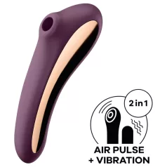  Satisfyer Dual Kiss - 2 em 1, vibrador vaginal e de clitóris (roxo)
