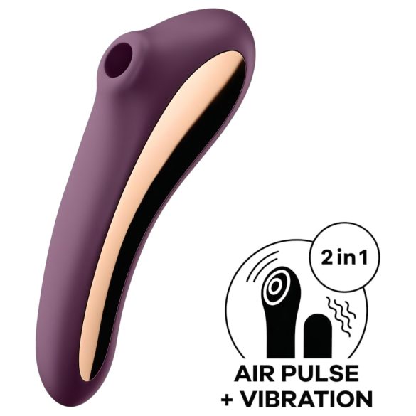 Satisfyer Dual Kiss - 2 em 1, vibrador vaginal e clitoriano (roxo)