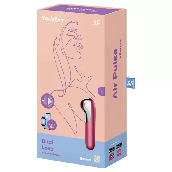 Satisfyer Dual Love - vibrador clitóris e vaginal com app - silicone vermelho