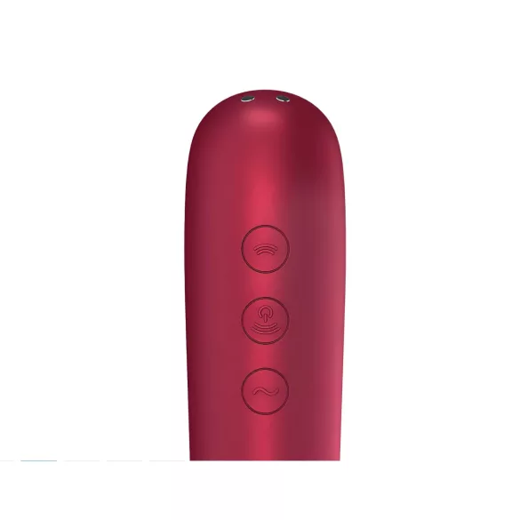 Satisfyer Dual Love - vibrador clitóris e vaginal com app - silicone vermelho