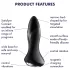 Satisfyer - plug anal vibrador rotativo com textura de pérolas - silicone preto