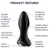 Satisfyer - plug anal vibratório com esferas - silicone preto