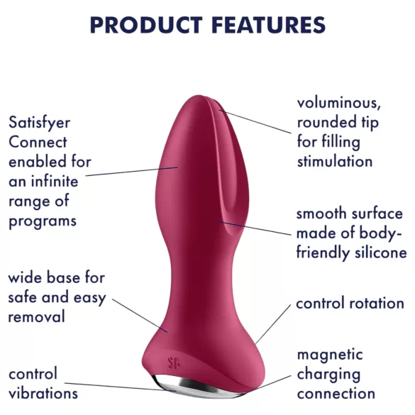 Satisfyer Rotator Plug 2 - vibrador anal recarregável com esferas
