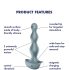 Plug Anal Satisfyer Lolli 2 - recarregável e à prova d'água (cinza)
