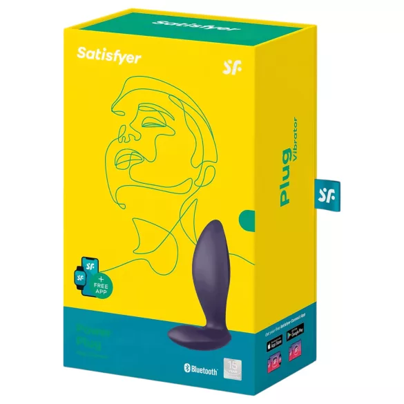 Satisfyer - plug anal vibrador control app - silicone lilás
