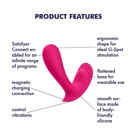 Satisfyer Top Secret - vibrador duplo motor control app - silicone rosa