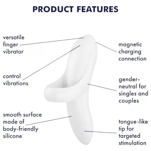 Satisfyer Bold Lover - vibrador de dedo recarregável à prova d'água - branco
