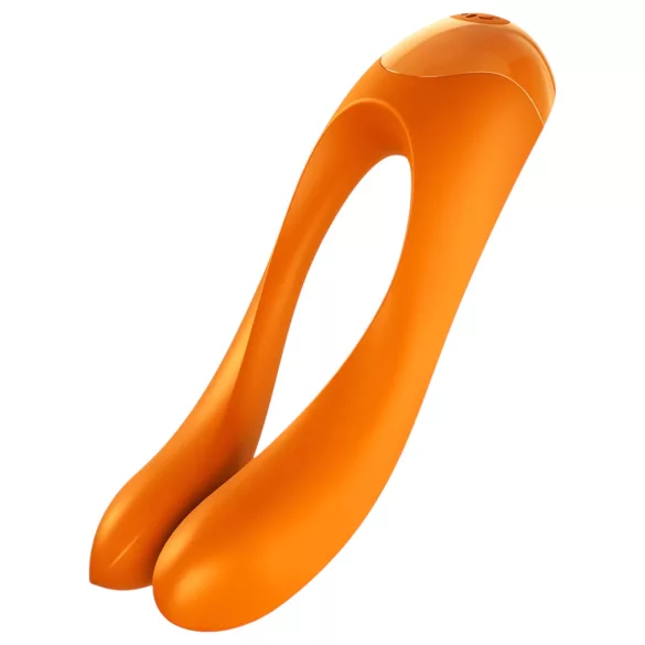 Satisfyer Candy Cane - vibrador recarregável duplo à prova d'água - laranja