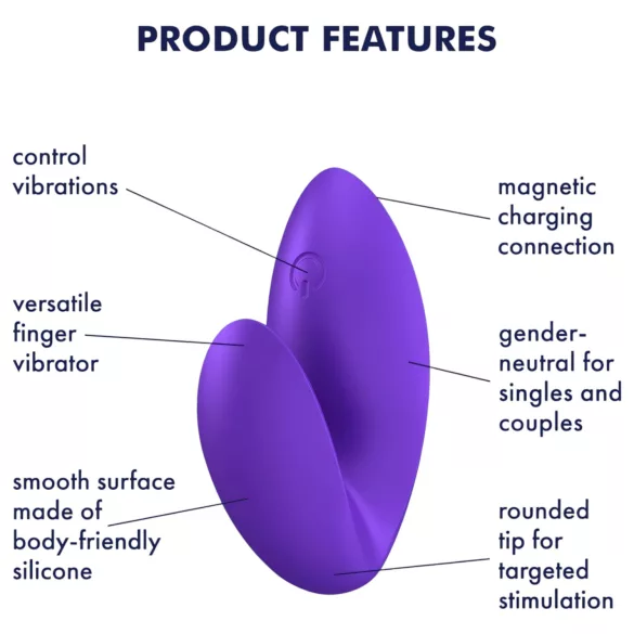 Satisfyer Love Riot - vibrador de dedo recarregável à prova d'água - roxo