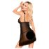 Penthouse After Sunset - babydoll e tanga transparente (preto) - M/L
