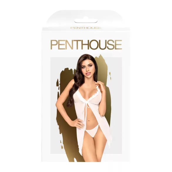 Penthouse After Sunset - babydoll transparente com tanga - branco