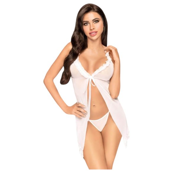 Penthouse After Sunset - vestido sensual e tanga transparente (branco) - L/XL