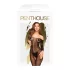Penthouse Dreamy Diva - macacão sensual rendado ziguezague - preto - XL
