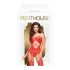 Penthouse Hot Nightfall - conjunto lingerie arrastão aberto ondulado - vermelho