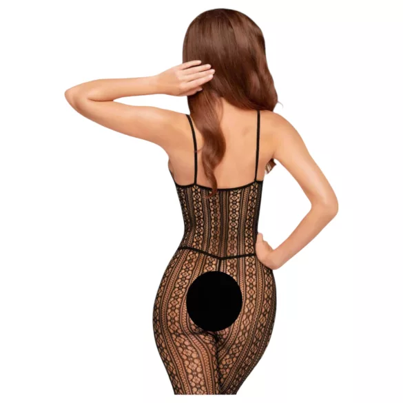 Penthouse Dark Wish - macacão arrastão aberto - preto - XL