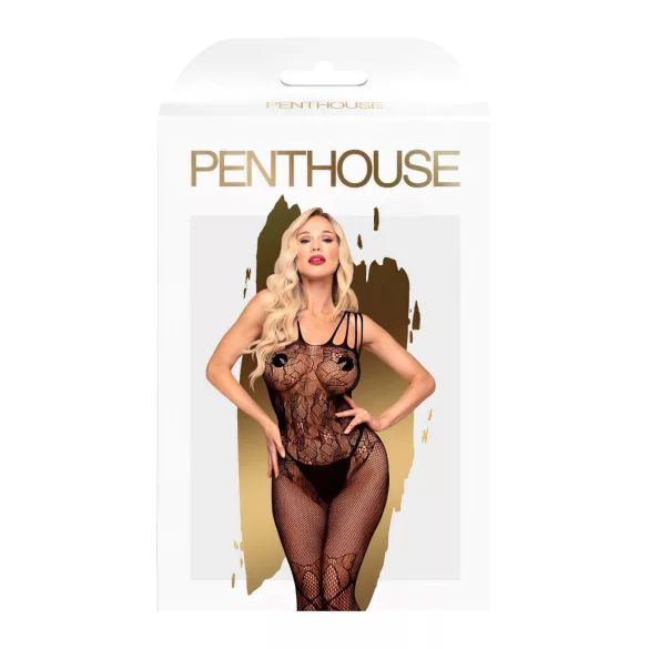 Penthouse - body arrastão aberto - preto